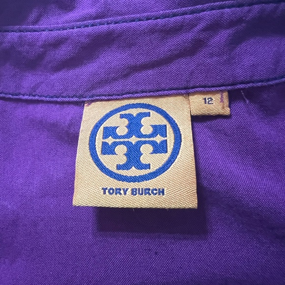 Tory Burch Magenta Shirtdress with Contrast Topstitch - Picture 7 of 8